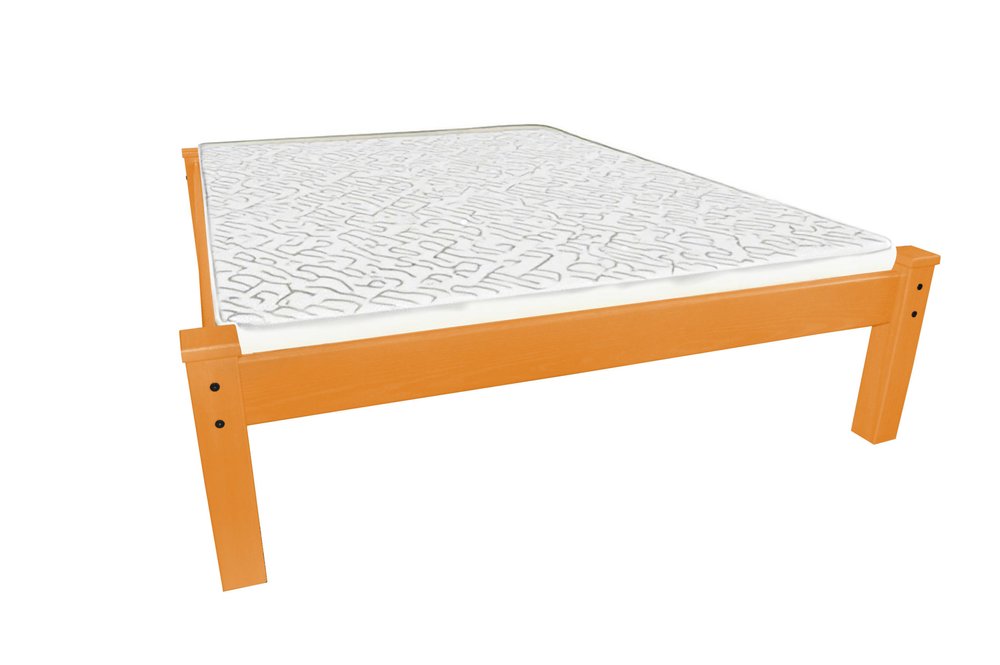 Yellow Solid Wood Full Bed Frame