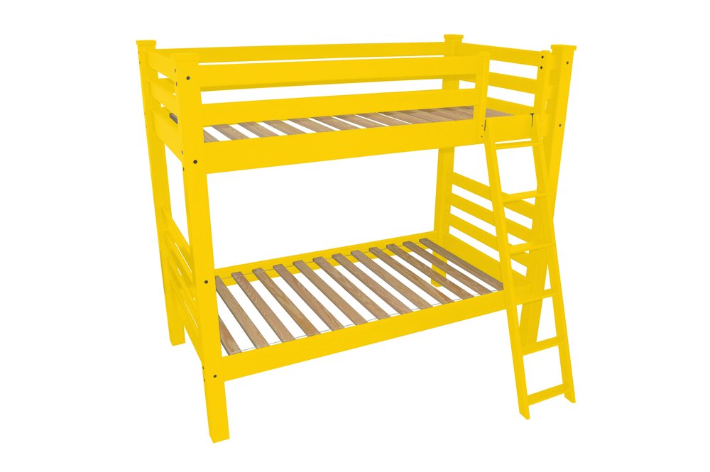 Yellow Twin Traditional Solid Wood Bunk Bed