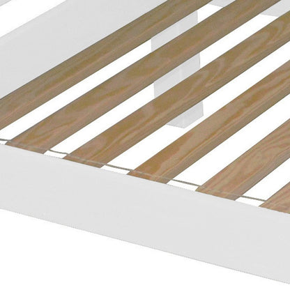 White Twin Traditional Solid Wood Bunk Bed