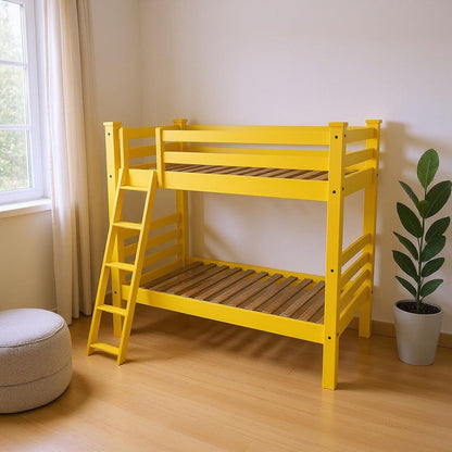 Yellow Full Traditional Solid Wood Bunk Bed