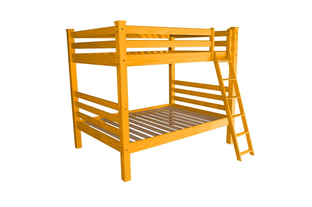 Yellow Full Over Full Solid Wood Bunk Bed