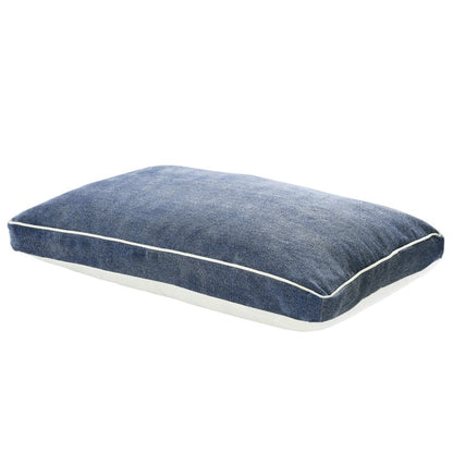 24" X 36" Stonewashed Blue Pillow Style Pet Bed With Removable Cover