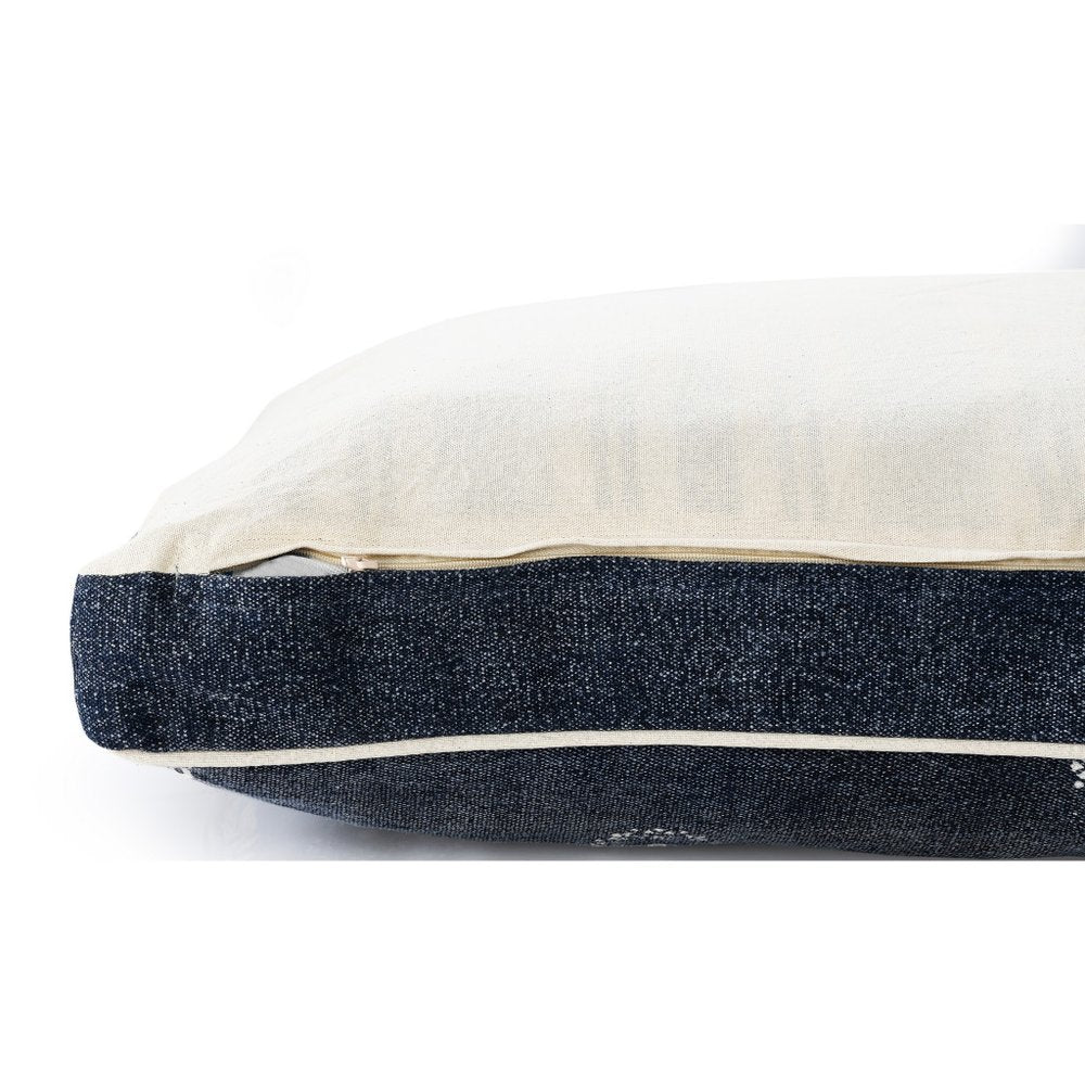 24" X 36" Stonewashed Blue Medallion Pillow Style Pet Bed With Removable Cover