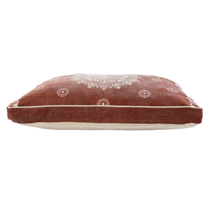 24" X 36" Stonewashed Blue Medallion Pillow Style Pet Bed With Removable Cover