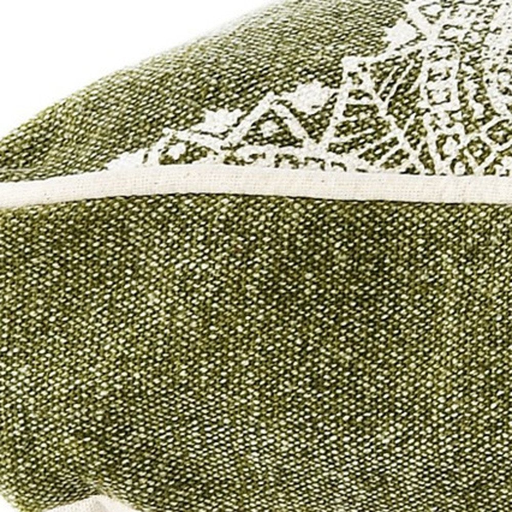 24" X 36" Stonewashed Sage Medallion Pillow Style Pet Bed With Removable Cover