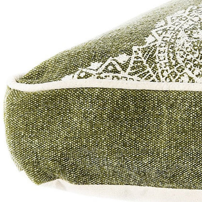 24" X 36" Stonewashed Sage Medallion Pillow Style Pet Bed With Removable Cover