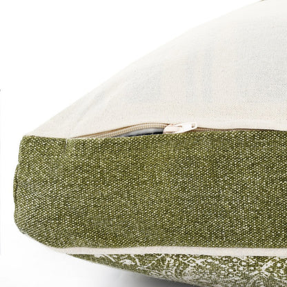 24" X 36" Stonewashed Sage Medallion Pillow Style Pet Bed With Removable Cover