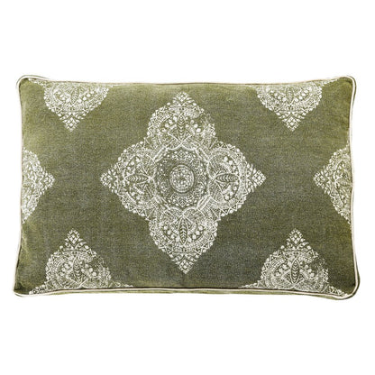 24" X 36" Stonewashed Sage Medallion Pillow Style Pet Bed With Removable Cover