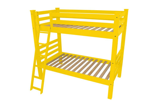Yellow Queen Traditional Solid Wood Bunk Bed