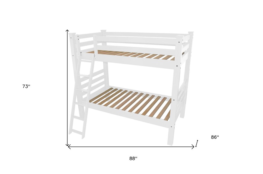 White Queen Traditional Solid Wood Bunk Bed
