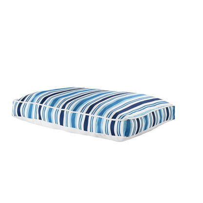 24" X 36" Blue And White Striped Pillow Style Pet Bed With Removable Cover