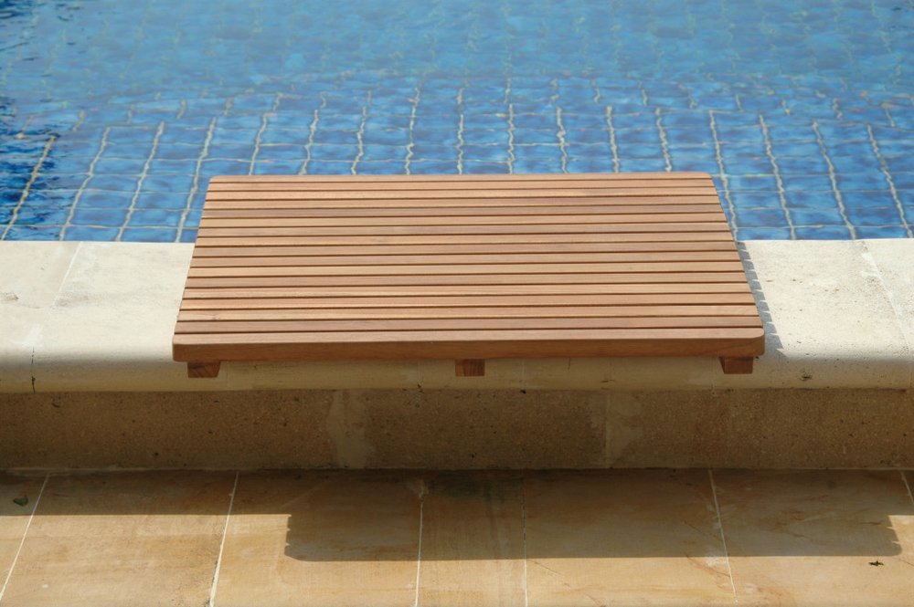 Natural Teak 24" Square Shower Mat