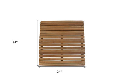 Natural Teak 24" Square Shower Mat