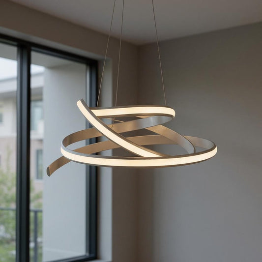 Silver Metal LED Dimmable Chandelier