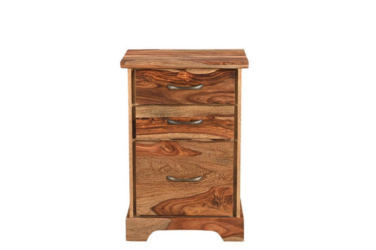 30" Natural Solid Wood Three Drawers Filing Cabinet