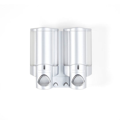 Gray Heavy Duty Plastic Two Chamber Wall Mount Soap Dispenser