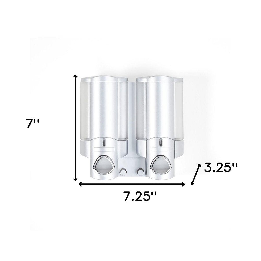 Gray Heavy Duty Plastic Two Chamber Wall Mount Soap Dispenser