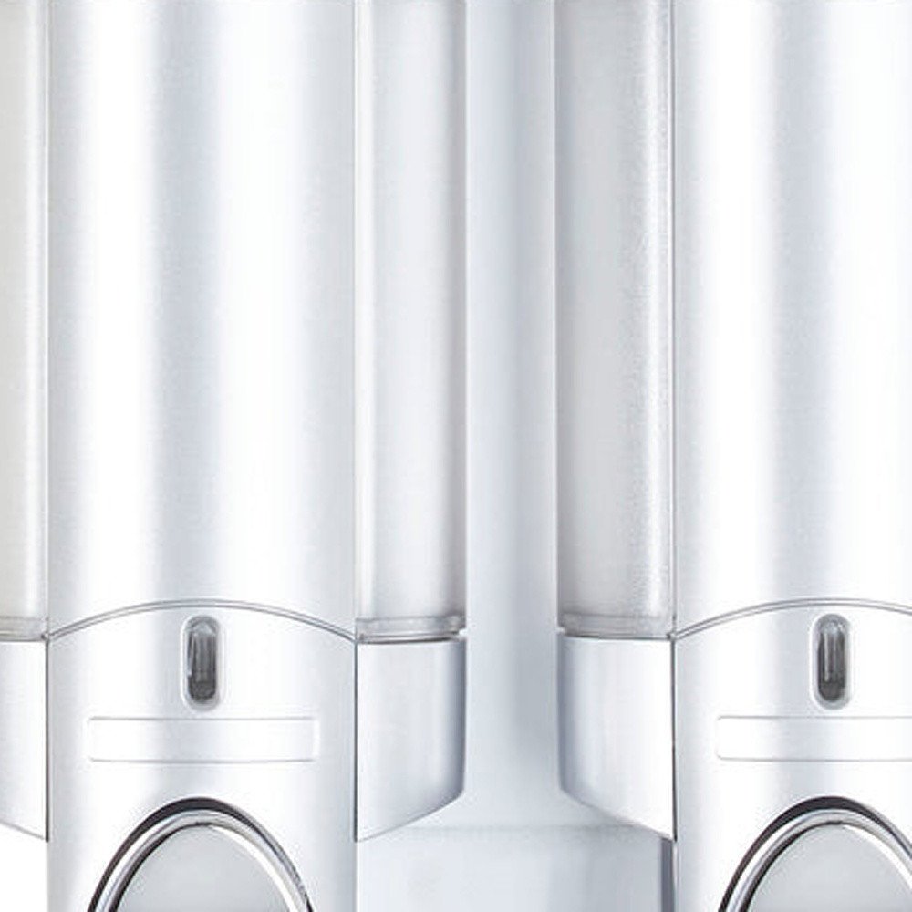 Gray Heavy Duty Plastic Two Chamber Wall Mount Soap Dispenser