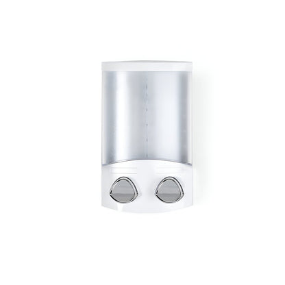 White Heavy Duty Plastic Two Chamber Wall Mount Soap Dispenser