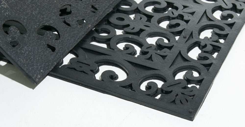 9" X 30" Black Rubber Outdoor Door Mat