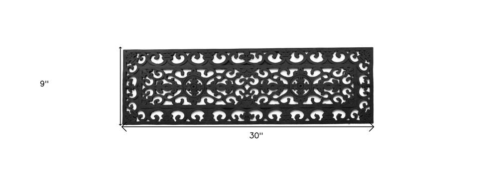 9" X 30" Black Rubber Outdoor Door Mat