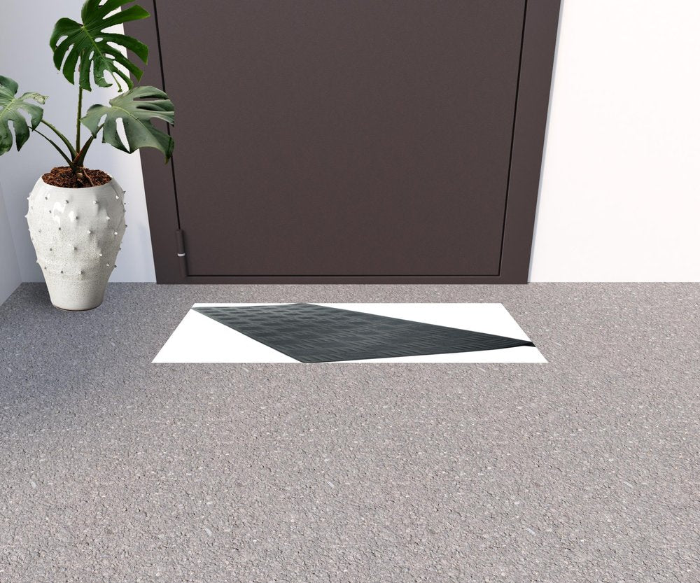 9" X 30" Black Rubber Outdoor Door Mat