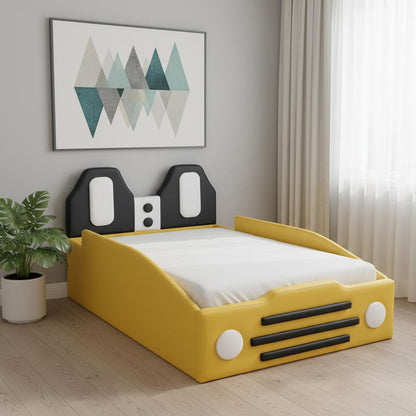 Yellow Tufted Upholstered Twin Bed Frame