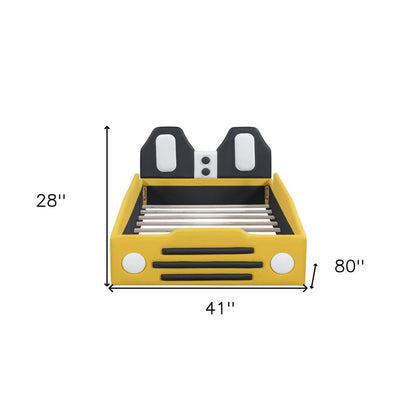 Yellow Tufted Upholstered Twin Bed Frame