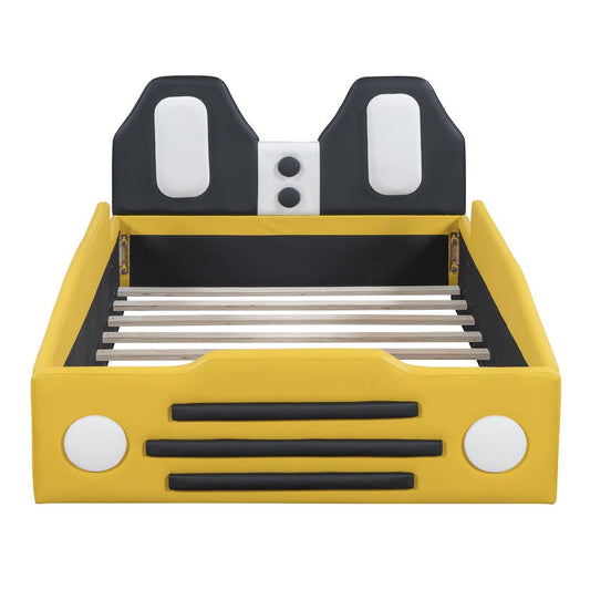 Yellow Tufted Upholstered Twin Bed Frame