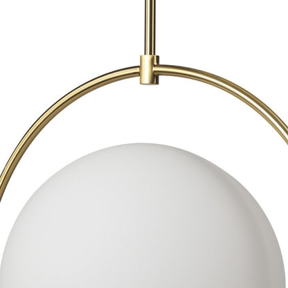 White Single Metal Dimmable Ceiling Light With White Shades