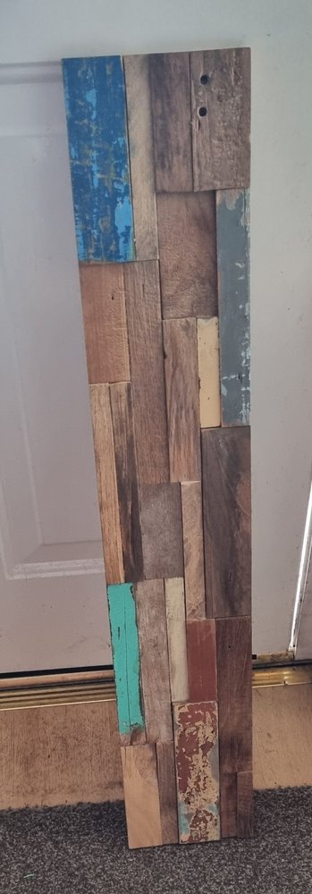 Blue Natural And Navy Blue 3D Embossed Teak Decorative Wall Panel