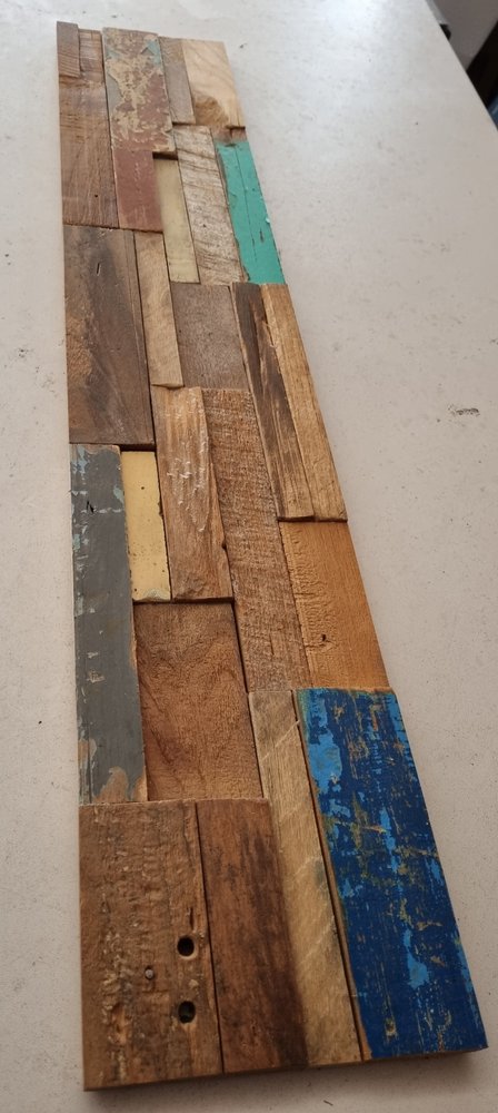 Blue Natural And Navy Blue 3D Embossed Teak Decorative Wall Panel