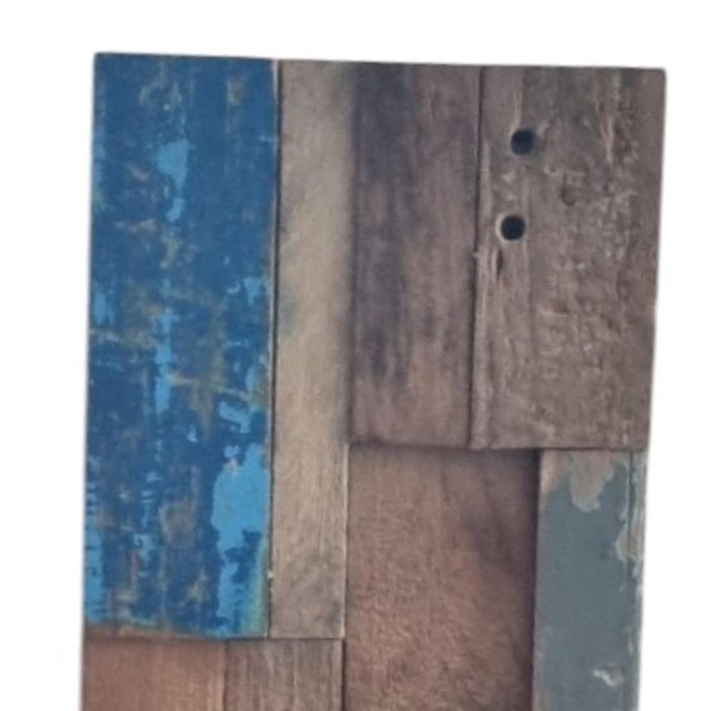 Blue Natural And Navy Blue 3D Embossed Teak Decorative Wall Panel