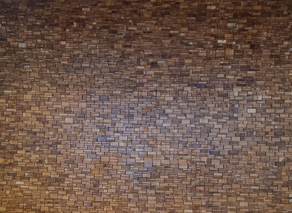 Brown 3D Embossed Teak Reclaimed Wood Decorative Wall Panel