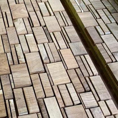 Brown 3D Embossed Teak Reclaimed Wood Decorative Wall Panel