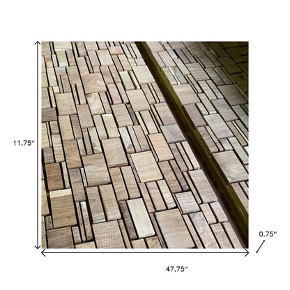 Brown 3D Embossed Teak Reclaimed Wood Decorative Wall Panel