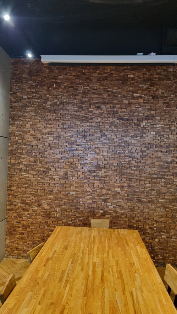 Brown 3D Embossed Teak Reclaimed Wood Decorative Wall Panel