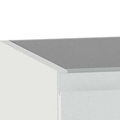 48" White Wood Freestanding Bathroom Vanity With White Sink And Two Drawers