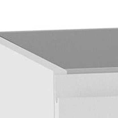 48" White Wood Freestanding Bathroom Vanity With White Sink And Two Drawers