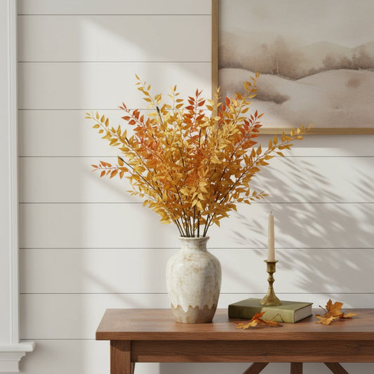 Set of Six Orange And Yellow Fall Foliage Wreath Sprays