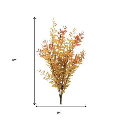 Set of Six Orange And Yellow Fall Foliage Wreath Sprays