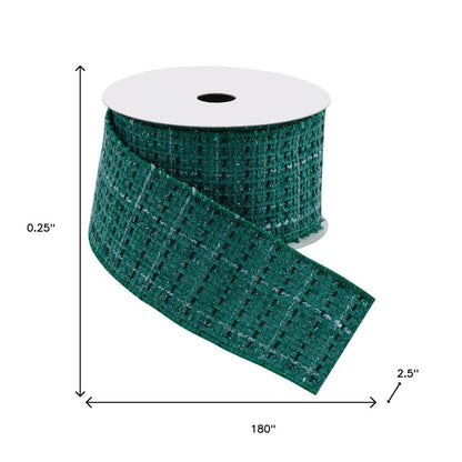 Tattersall Plaid Wired Ribbon 2.5" x 5 Yds. Shatterproof Ribbon