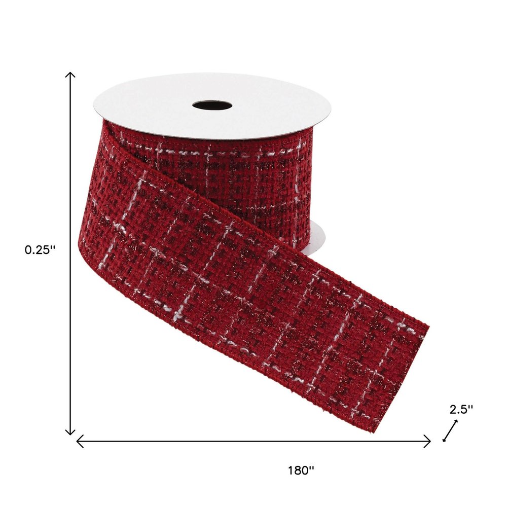 Tattersall Plaid Wired Ribbon 2.5" x 5 Yds. Shatterproof Ribbon