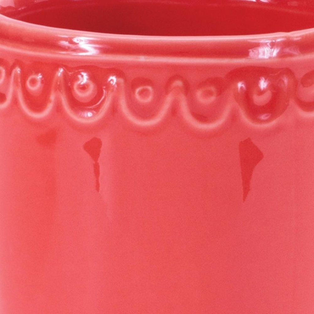 Set of Two Pink And Yellow Ceramic Rectangular Cachepots