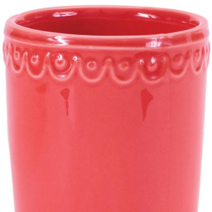 Set of Two Pink And Yellow Ceramic Rectangular Cachepots