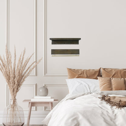 Set Of Two Brown Wood Wall Mounted Accent Shelves With Hooks