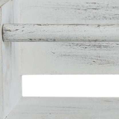 Set Of Two White Wood Wall Mounted Floating Shelves