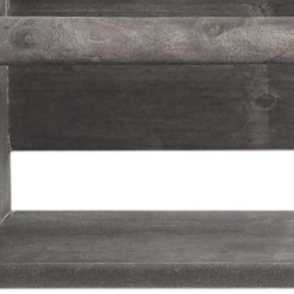 Set Of Two Gray Wood Wall Mounted Floating Shelves