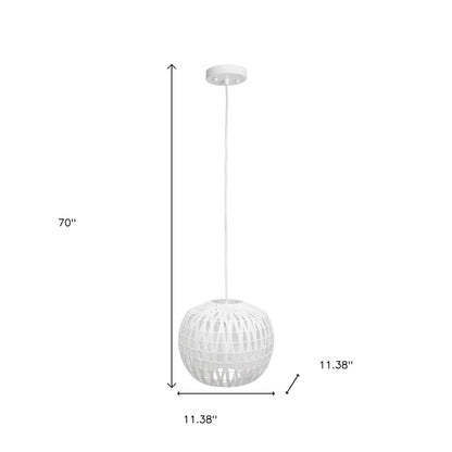 White Sphere Hemp Ceiling Light With White Shades