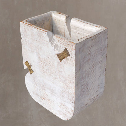 White Wood Pot Planter